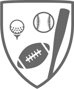 Sports gear inside a shield.